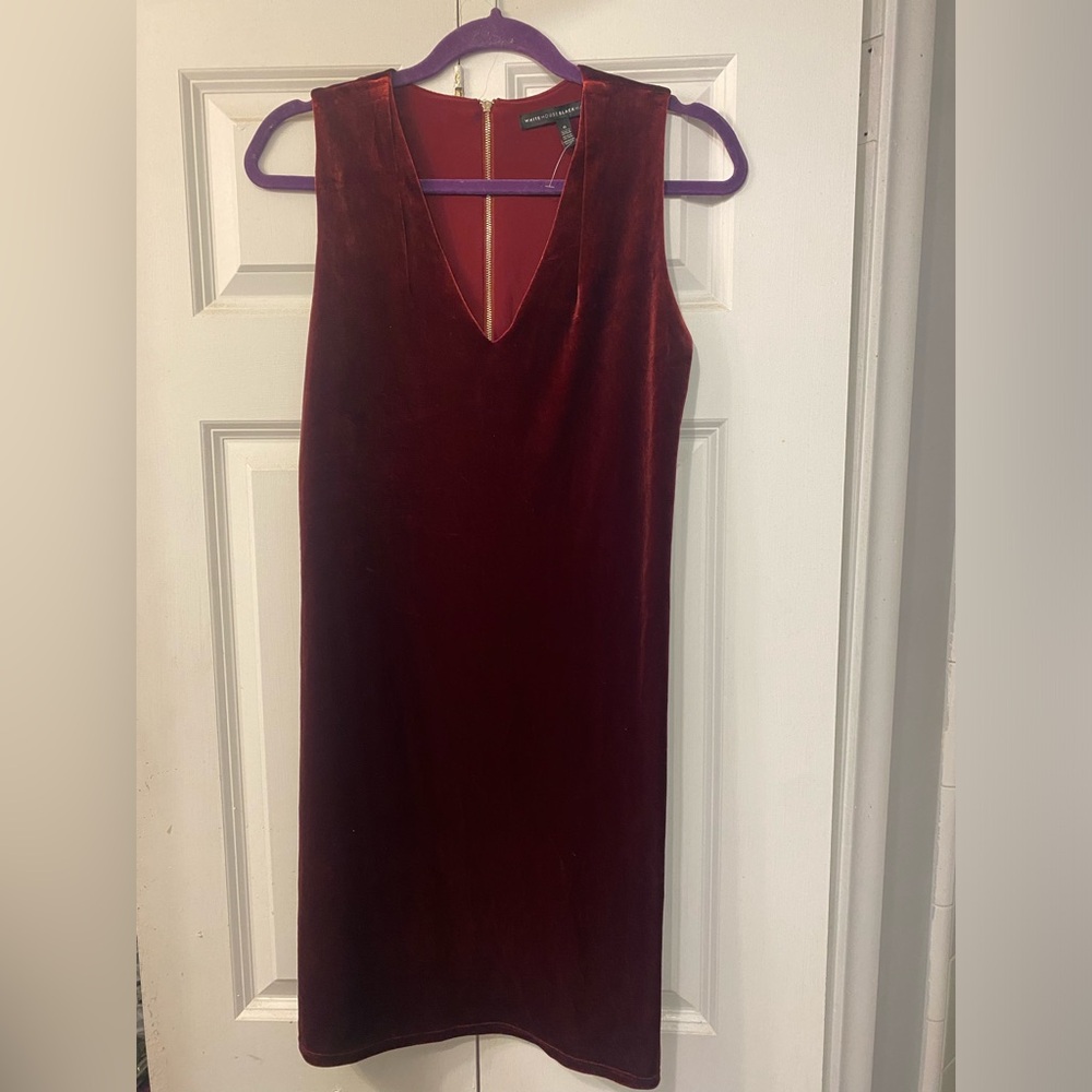 White House black market velvet red dress